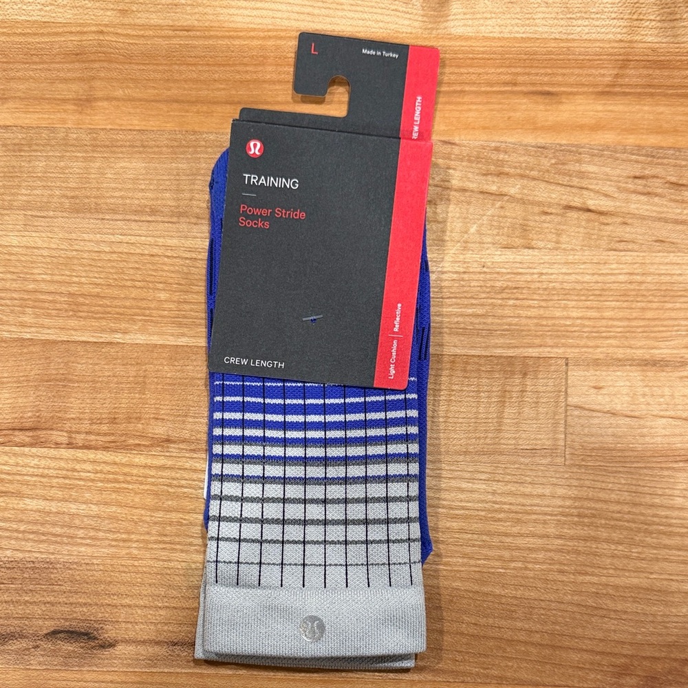 lululemon athletica Power Stride Blue and Gray Socks